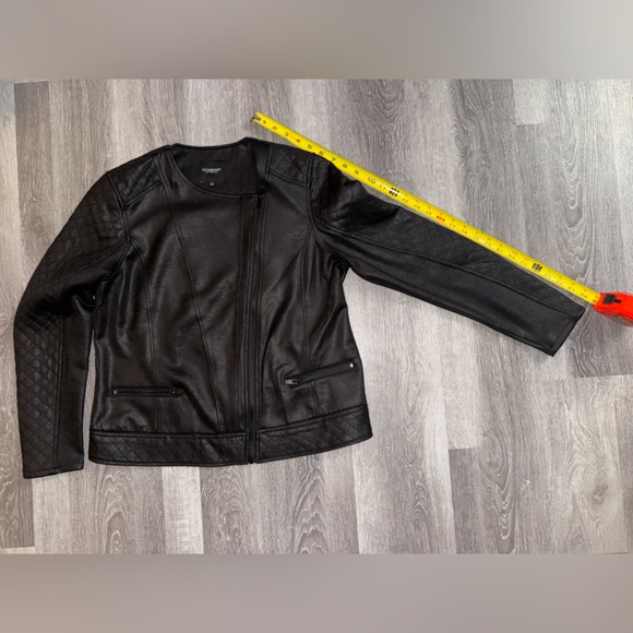 Liverpool Black Quilted Leather Jacket Large - Picture 4 of 8